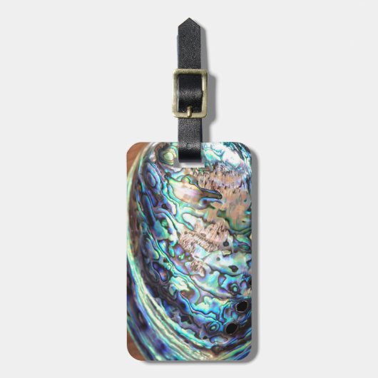 Pauschal, blau und grün, Muscheln Gepäckanhänger (Vorderseite vertikal)