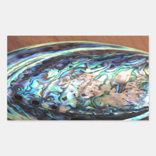 Pauschal, blau und grün, Muscheln Rechteckiger Aufkleber