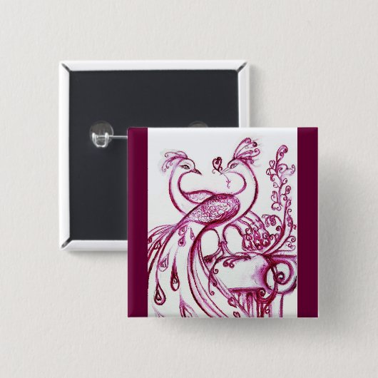 PAUSCHEN IN LIEBE Rot und Weiß Button (Vorne & Hinten)