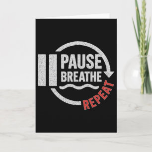 Pause Atmen Wiederholen Motivations-Yoga-Meditatio Karte