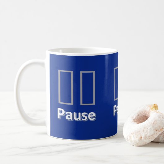 Pause, blaue Tasse (Mit Donut)