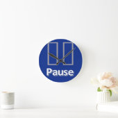 Pause Blue Clock Runde Wanduhr (Zuhause)