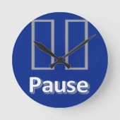 Pause Blue Clock Runde Wanduhr (Vorderseite)