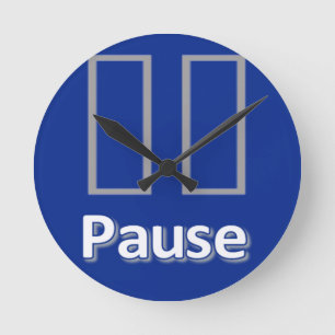 Pause Blue Clock Runde Wanduhr