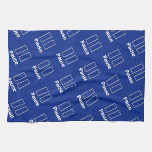 Pause Blue Kitchen Handtuch (Horizontal)