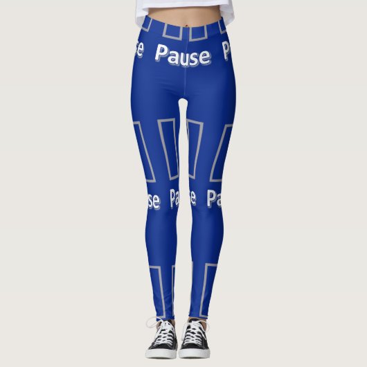 Pause Blue Leggings (Vorderseite)