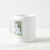 Pause Breathe Bloom Blumengestaltung  Kaffeetasse (Vorderseite Links)