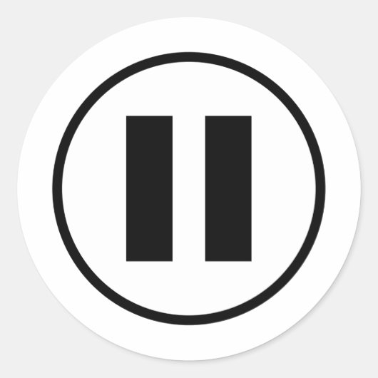 Pause Button Symbol Symbol anpassen Runder Aufkleber (Vorderseite)