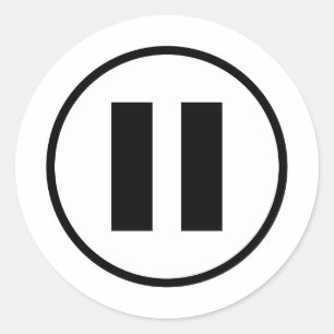 Pause Button Symbol Symbol anpassen Runder Aufkleber