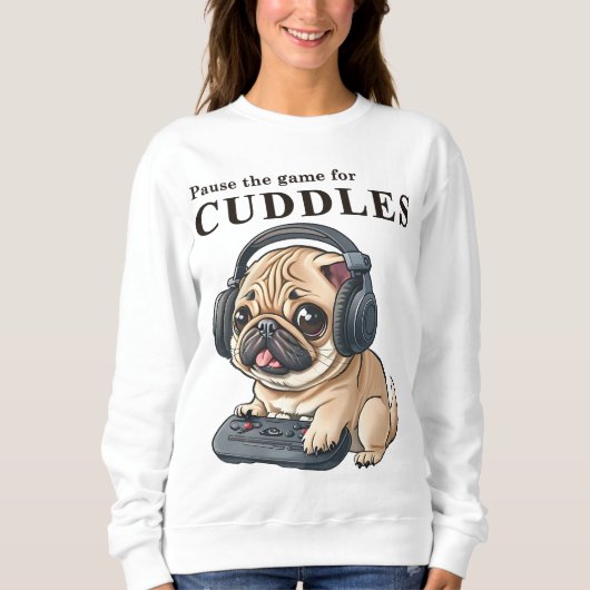 Pause für Cuddle - Niedlicher Spieler DOG Female Sweatshirt (Vorderseite)