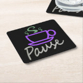 Pause für Kaffee Rechteckiger Pappuntersetzer (angewinkelt)