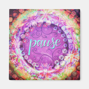 Pause Hübsche florale Inspirivity ONE WORD Trendy Magnet