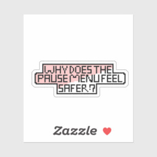 Pause-Menü-Komfort – Retro-Pixel-Schriftart Aufkleber