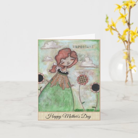 Pause - Muttertagskarte Karte (Gelbe Blume)