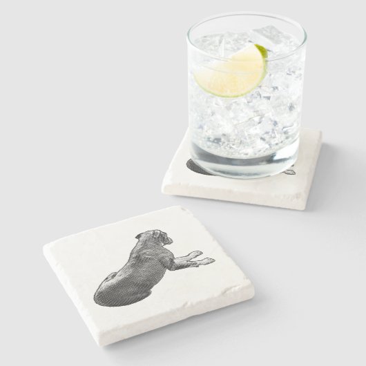 Pause neben einem Blick Steinuntersetzer (Seitenansicht)