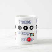 Pause, Play, Stop Tasse (Mittel)