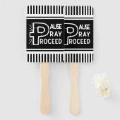 Pause Pray Fortfahren Christlich Fächer (Vorne und Hinten)