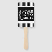 Pause Pray Fortfahren Christlich Fächer (Rückseite)