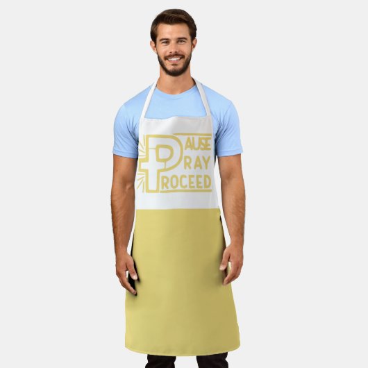 PAUSE PRAY PROCEED CHRISTLICH SCHÜRZE (Getragen)