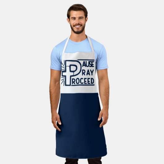 PAUSE PRAY PROCEED CHRISTLICH SCHÜRZE (Getragen)
