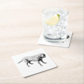 Pause Rechteckiger Pappuntersetzer (Vor Ort)