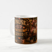 Pause Sip Verdient (Option 2) Kaffeetasse (Vorderseite Links)
