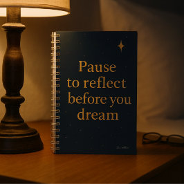 Pause to Reflect – Midnight Blue Minimalist Notizblock