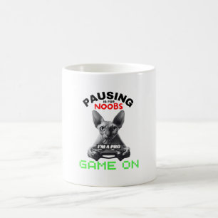 Pause Video Game Sphynx Cat Noobs Gamer Funny Verwandlungstasse