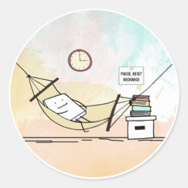 Pause, Zurücksetzen, Aufladen Runder Aufkleber