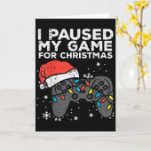 Paused My Game Christmas Gamer Xmas Men Boys Kids Karte (Gelbe Blume)