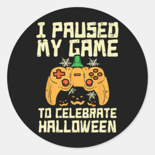 Pausen mein Spiel Halloween Gamer-Kostüm-Jungs Runder Aufkleber