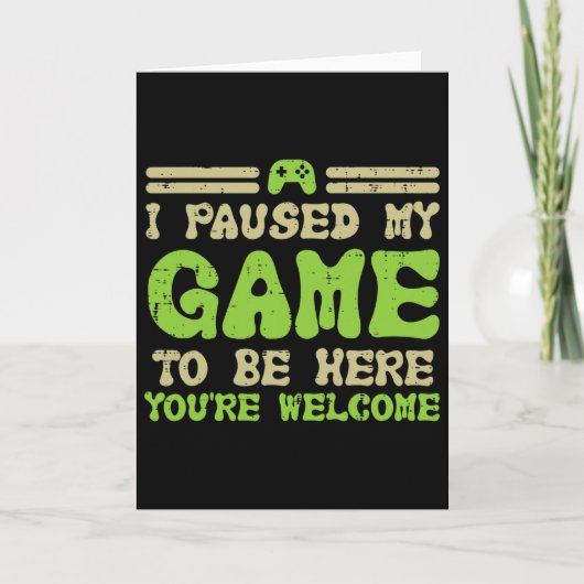 Pausen mein Spiel hier lustige Video Gamer Men Bo Karte (Vorderseite)