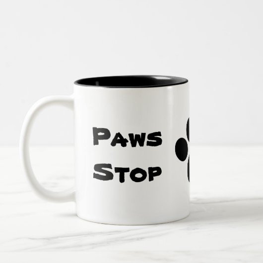 Pausen Pause Pause Stopp Kaffee zuerst drucken Zweifarbige Tasse (Links)