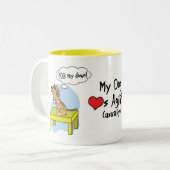 Pausen-Tabellen-Agility-Spaß-Tasse Zweifarbige Tasse (Vorderseite Links)