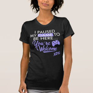 Pausenspiel Lila Sarcastic Slogan Gamer Girl T-Shirt