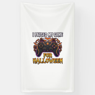 Pausiertes Spiel Halloween Controller Fledermäuse Banner