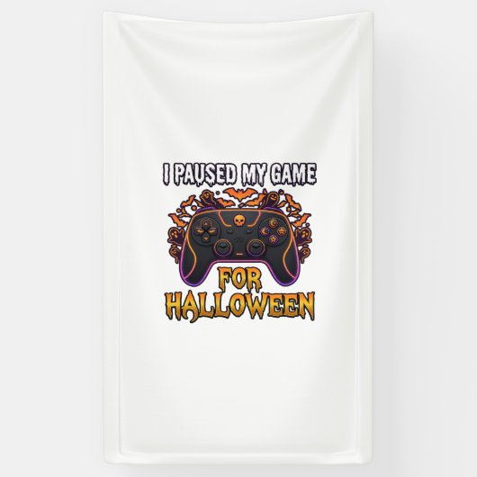 Pausiertes Spiel Halloween Controller Fledermäuse  Banner (Vertikal)