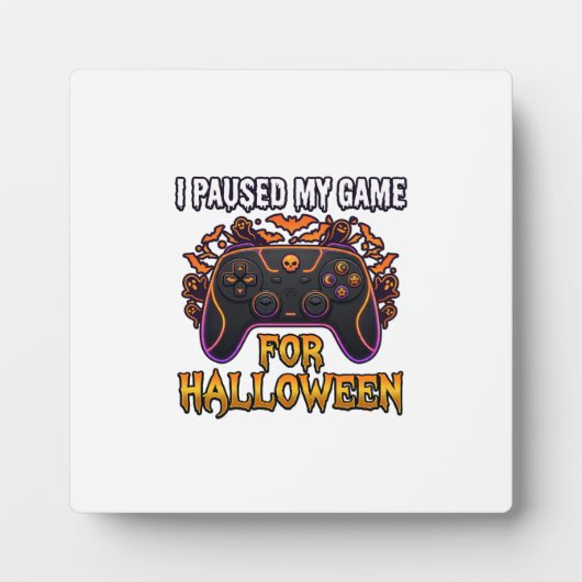 Pausiertes Spiel Halloween Controller Fledermäuse Fotoplatte (Vorderseite)