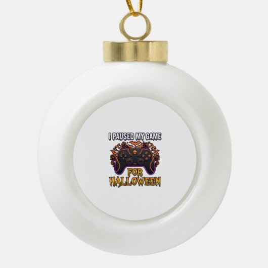 Pausiertes Spiel Halloween Controller Fledermäuse Keramik Kugel-Ornament (Vorderseite)