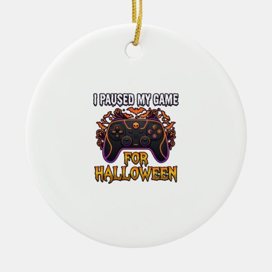 Pausiertes Spiel Halloween Controller Fledermäuse Keramik Ornament (Vorne)