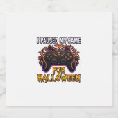 Pausiertes Spiel Halloween Controller Fledermäuse Schaumweinetikett (Einzelnes Label)