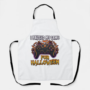 Pausiertes Spiel Halloween Controller Fledermäuse Schürze