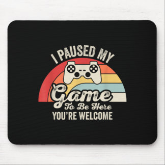 Pausiertes Spiel, um hier lustiger Gamer Retro-Gra Mousepad