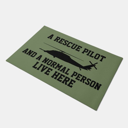 Pave Hawk Pilot und normale Person Fußmatte (Schrägansicht)