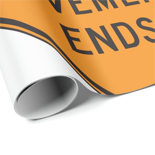 Pavement beendet Straßensignatur Verkehrswarnung Geschenkpapier (Rolleneckpunkt)