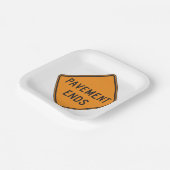 Pavement beendet Straßensignatur Verkehrswarnung Pappteller (Gewinkelt)