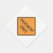 Pavement beendet Straßensignatur Verkehrswarnung Serviette (Ecke)