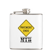 Pavement Ends Mountain Biking Flachmann (Vorderseite)