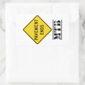 Pavement Ends Mountain Biking Rechteckiger Aufkleber (Tasche)