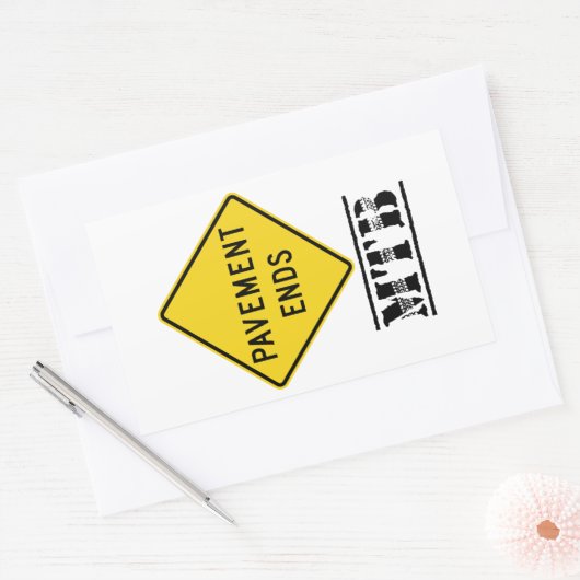 Pavement Ends Mountain Biking Rechteckiger Aufkleber (Umschlag)